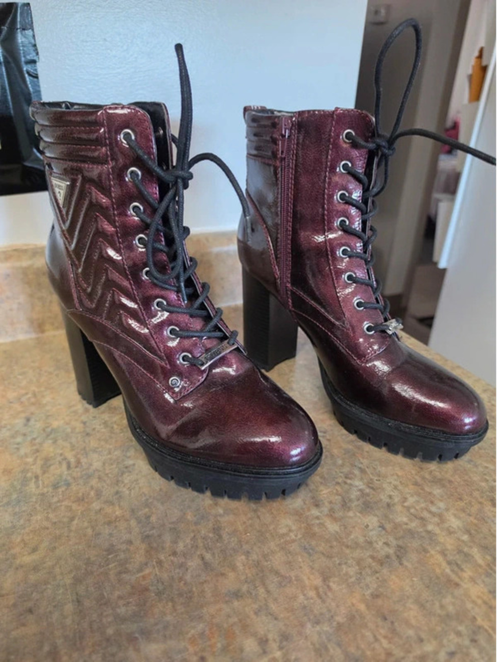 GUESS Manners Platform Combat Boots 10M